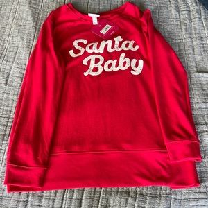 Isabel Maternity Santa Baby shirt- NEW WITH TAG